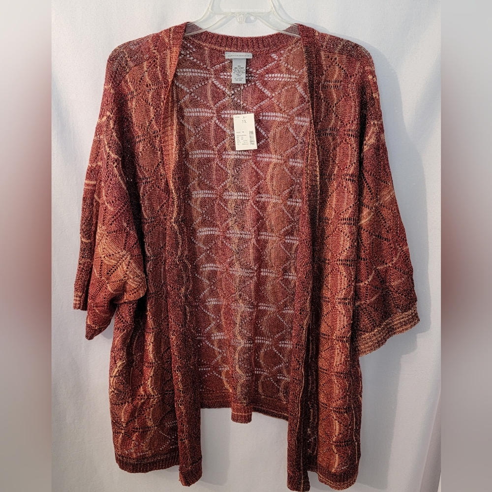 NWT Catherines Open Front Knit Cardigan Size 3X